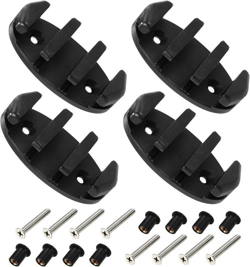 A.I.FORCE Zig Zag Cleat Kit for Kayak, Canoes and Fishing Boats – Durable Black Nylon Anchor Cleats with Stainless Steel Screws, Essential Kayak Accessories, 90mm - Image 1